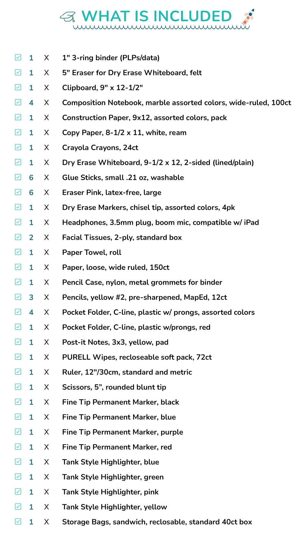 2nd Grade School Supply Kit