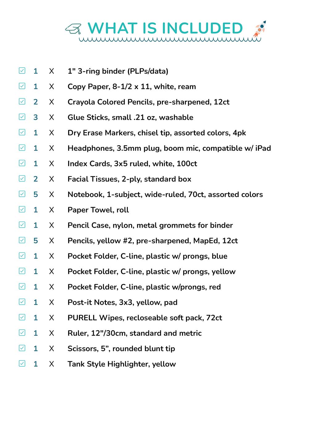 3rd Grade School Supply Kit