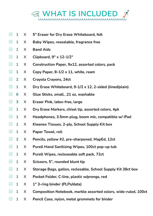 Kindergarten School Supply Kit