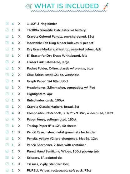 8th Grade School Supply Kit - Legacy Early College